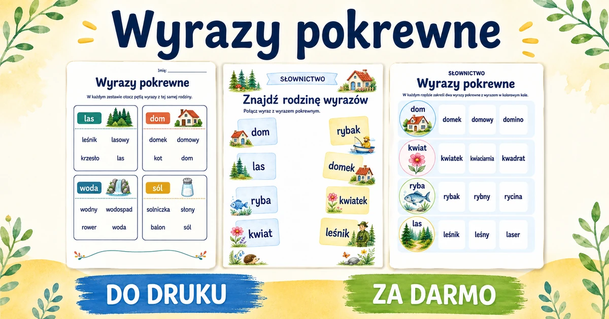 Karty pracy: Wyrazy pokrewne