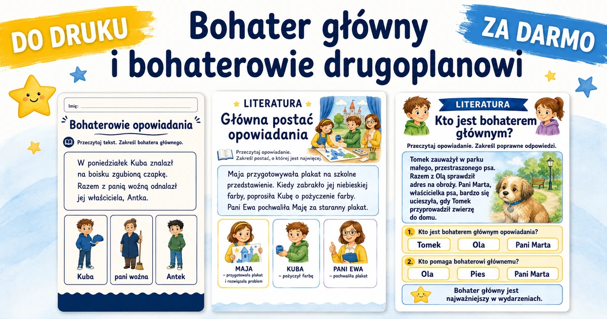 Karty pracy: Bohater główny i bohaterowie drugoplanowi