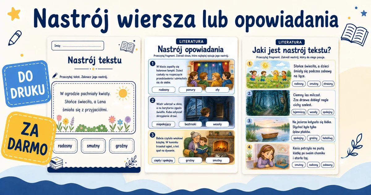 Karty pracy: Nastrój wiersza lub opowiadania
