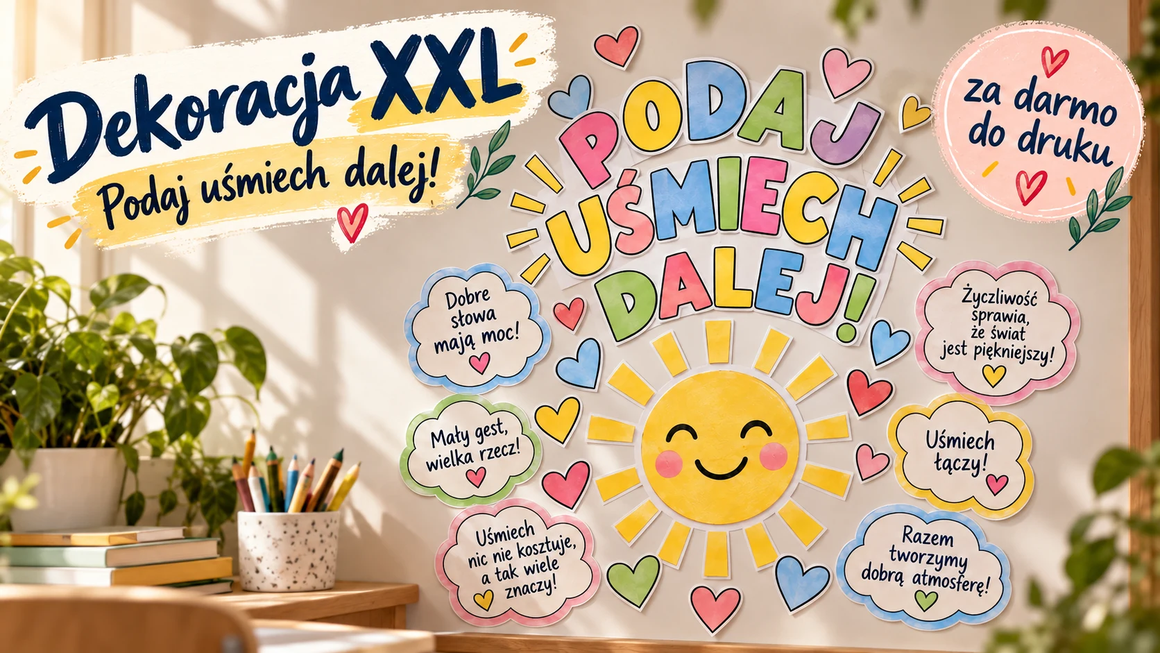 Dekoracja A4 i XXL: Podaj uśmiech dalej!