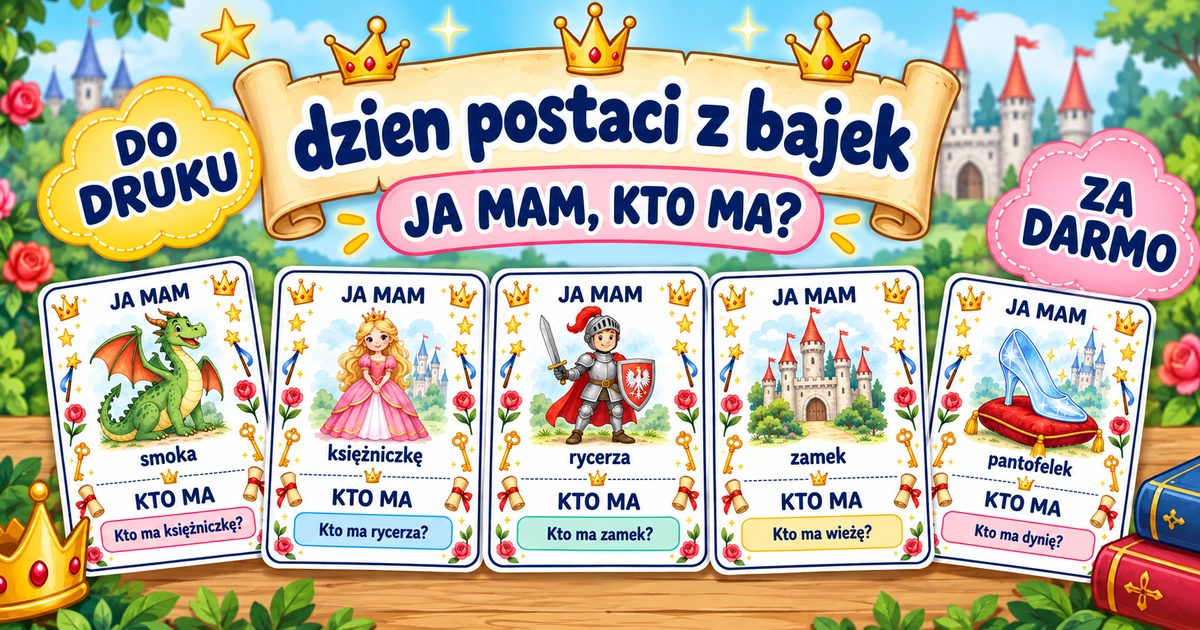 Karty pracy: Ja mam, kto ma: Dzień postaci z bajek