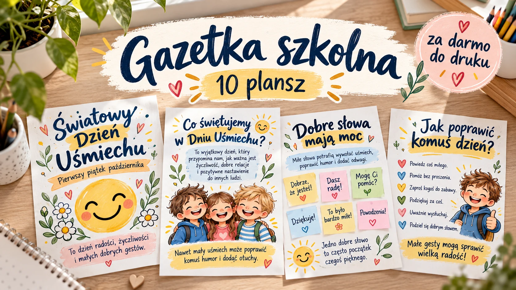 Gazetka szkolna na Dzień Uśmiechu