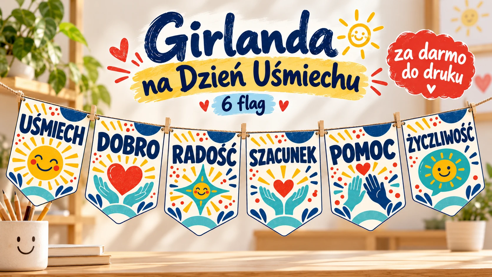 Girlanda na Światowy Dzień Uśmiechu