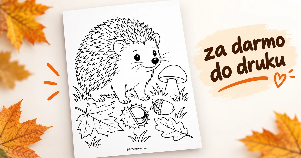 Jeż w jesiennym otoczeniu