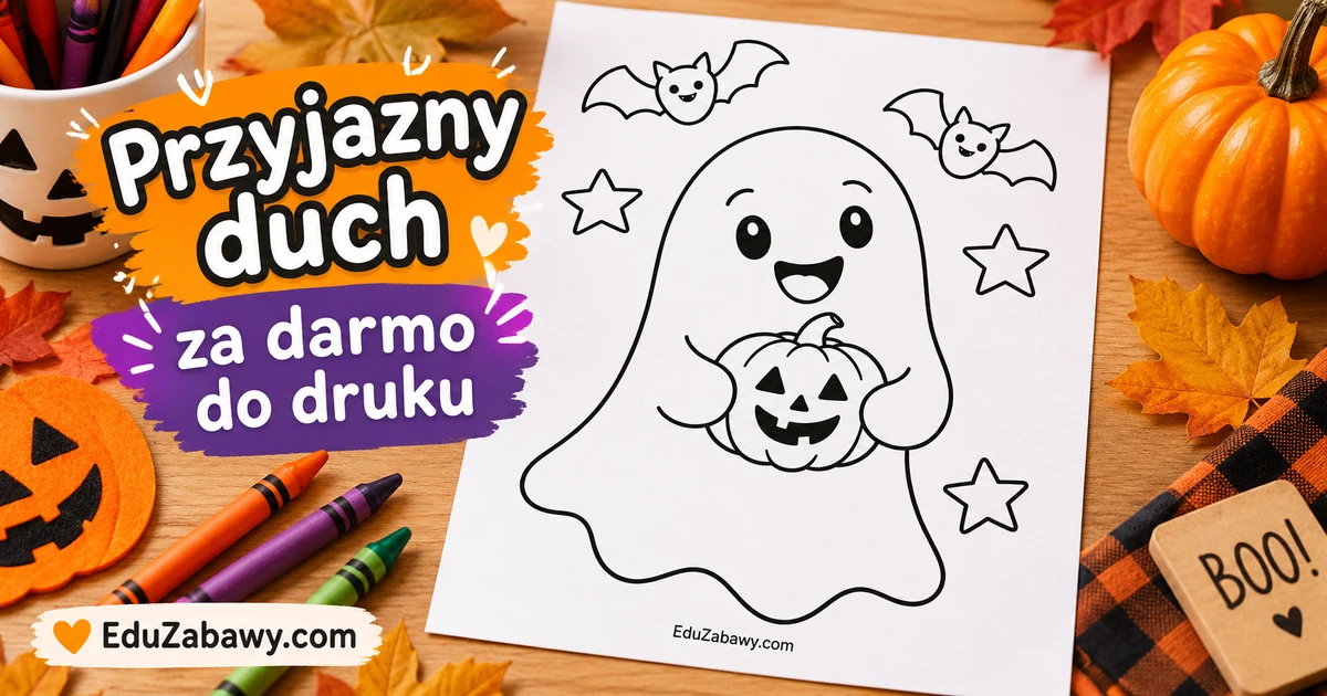 Kolorowanka: Kolorowanka: Przyjazny duch z dynią