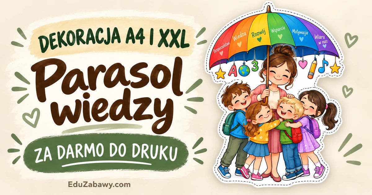 Dekoracja A4 i XXL: Parasol wiedzy