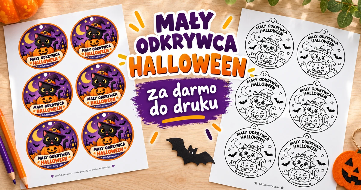 Medale/odznaki do druku: Mały Odkrywca Halloween