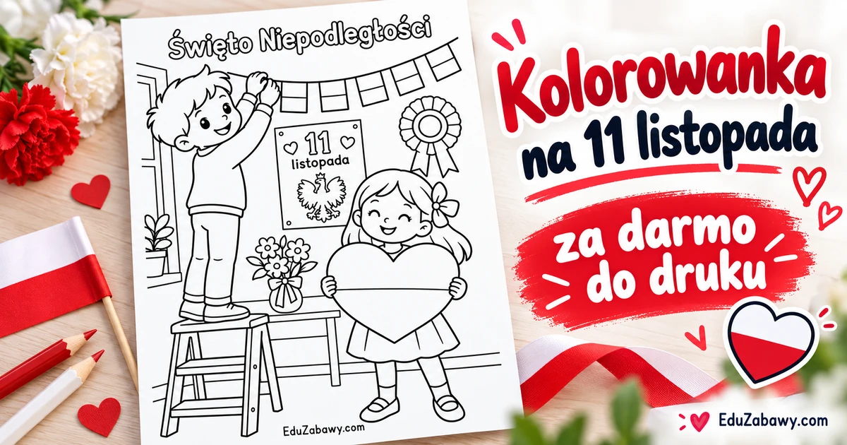 Kolorowanka: Przygotowania do Święta Niepodległości