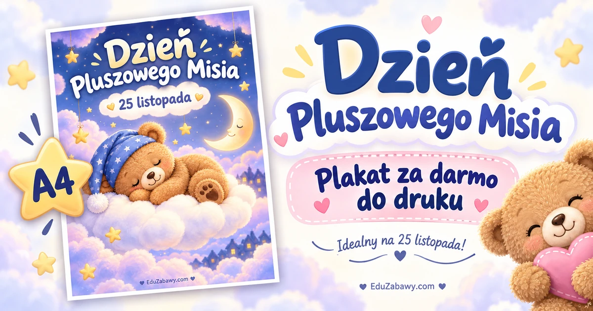 Miś śpiący na chmurce