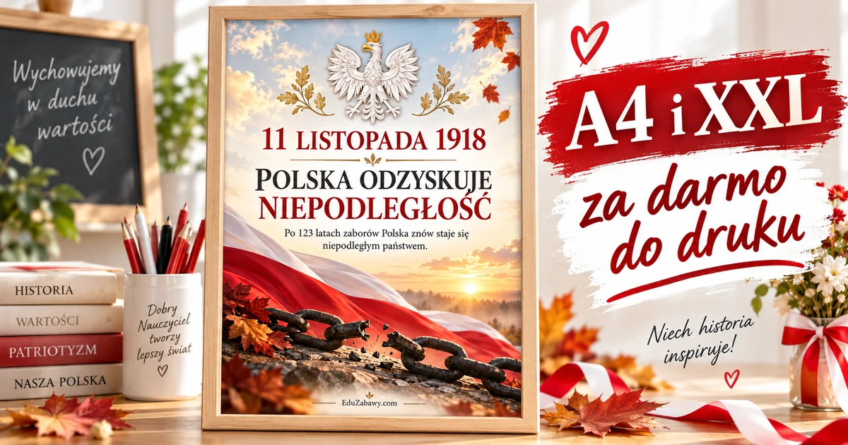 Plakat „Polska odzyskuje niepodległość”