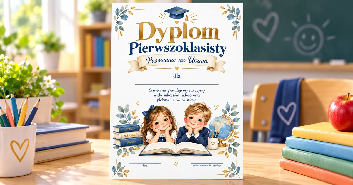 Dyplom Pierwszoklasisty – akwarelowy