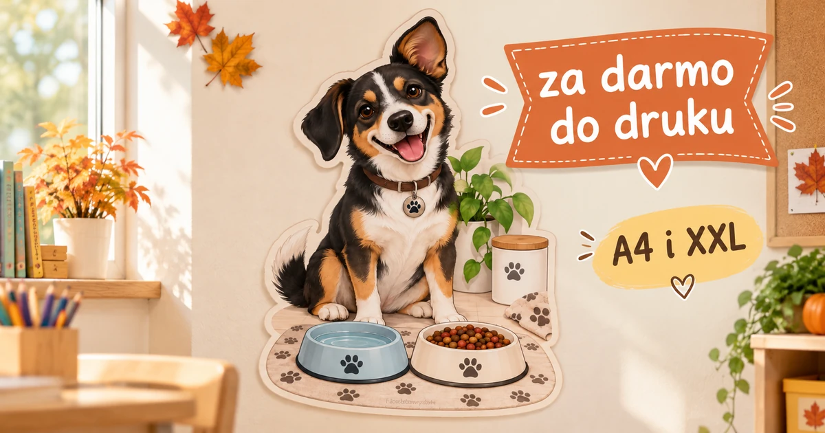 Dekoracja A4 i XXL: Kundelek przy miskach