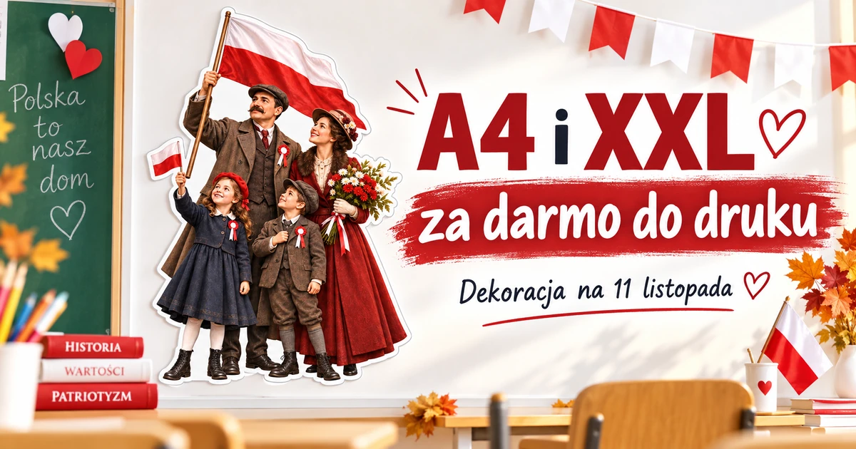 Dekoracja A4 i XXL: Radość z odzyskanej niepodległości