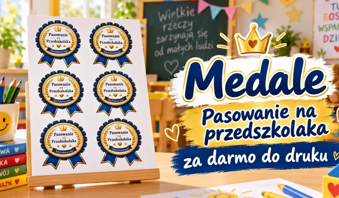 Odznaki/medale: Pasowanie na Przedszkolaka – medal granatowo-złoty