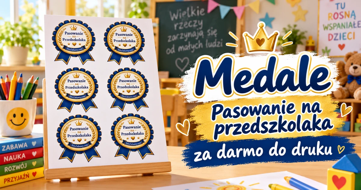 Odznaki/medale: Pasowanie na Przedszkolaka – medal granatowo-złoty