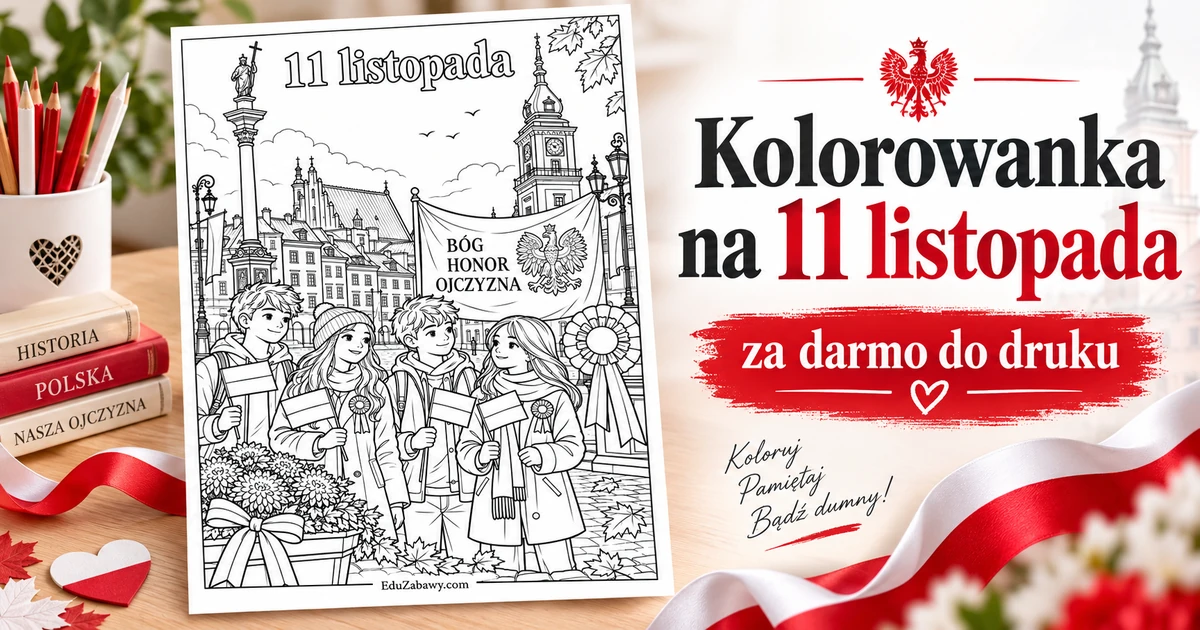 Kolorowanka: 11 listopada w Warszawie Kolorowanka: 11 listopada w Warszawie