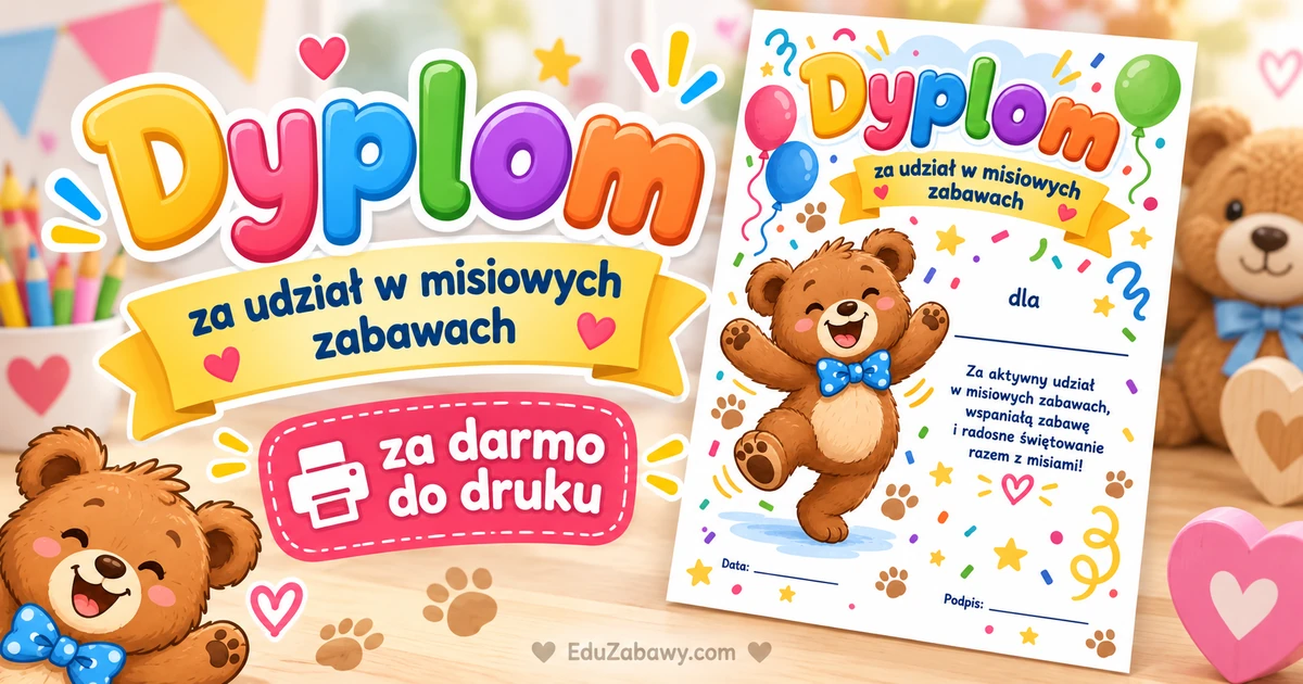 Dyplom za udział w misiowych zabawach