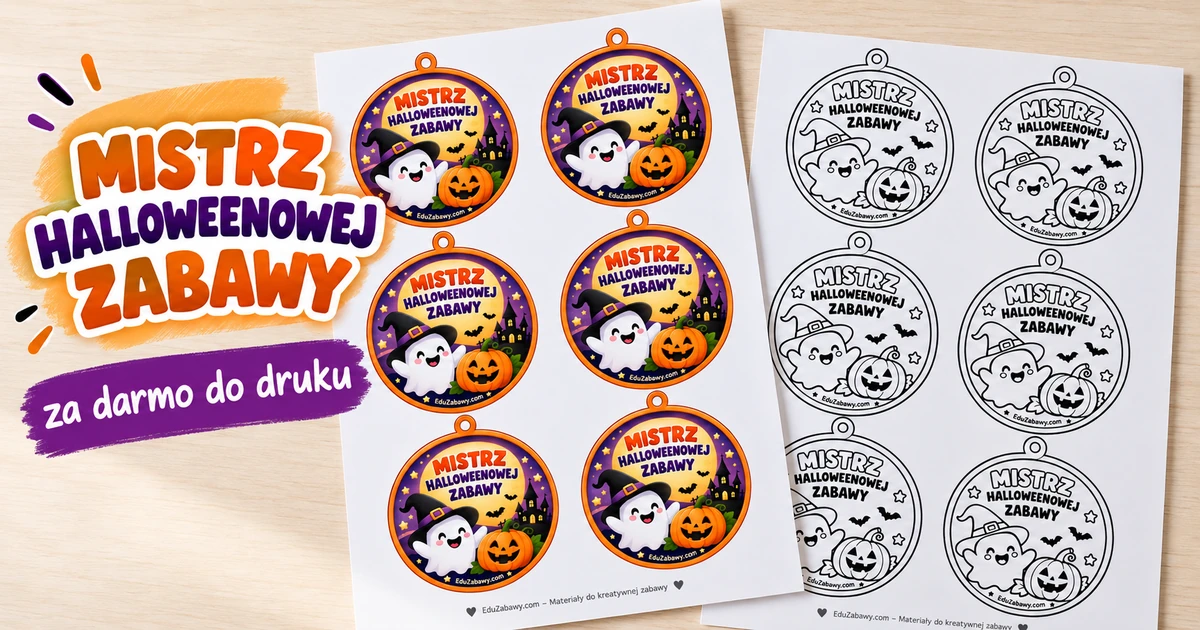 Medale/odznaki do druku: Mistrz Halloweenowej Zabawy