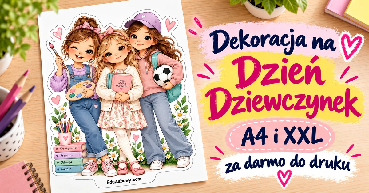 Dekoracje A4 i XXL: Trzy dziewczynki, różne pasje
