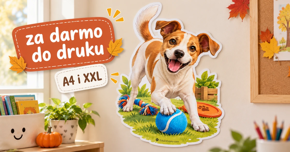 Dekoracja A4 i XXL: Kundelek podczas zabawy