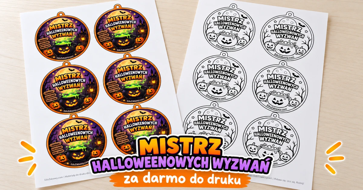 Medale/odznaki do druku: Mistrz Halloweenowych Wyzwań