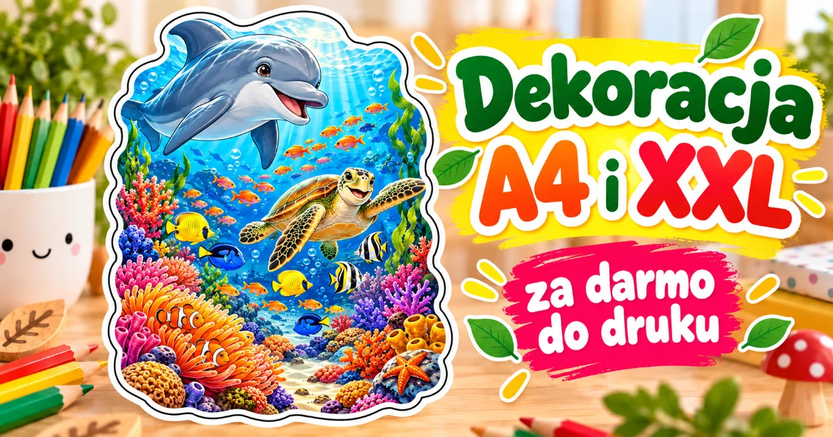 Dekoracje A4 i XXL: Zwierzęta morskie