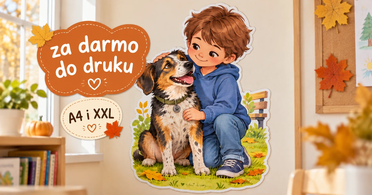 Dekoracja A4 i XXL: Dziecko i kundelek