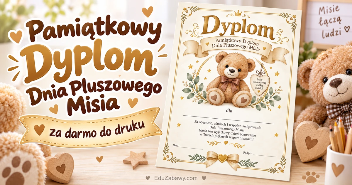 Pamiątkowy Dyplom Dnia Pluszowego Misia