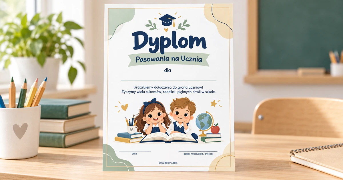 Nowoczesny Dyplom Pasowania na Ucznia