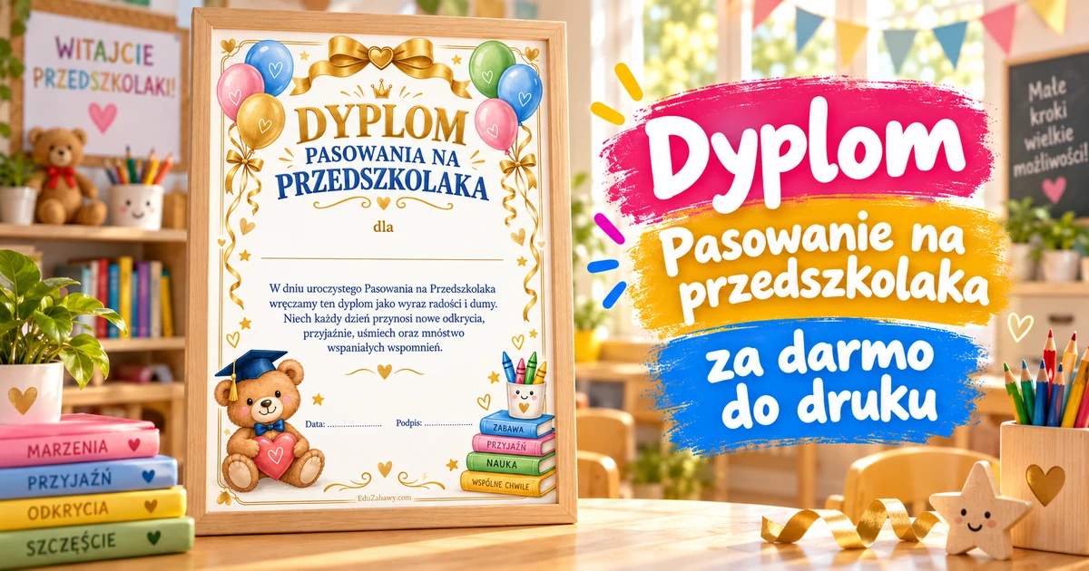 Elegancki dyplom ze złotymi akcentami