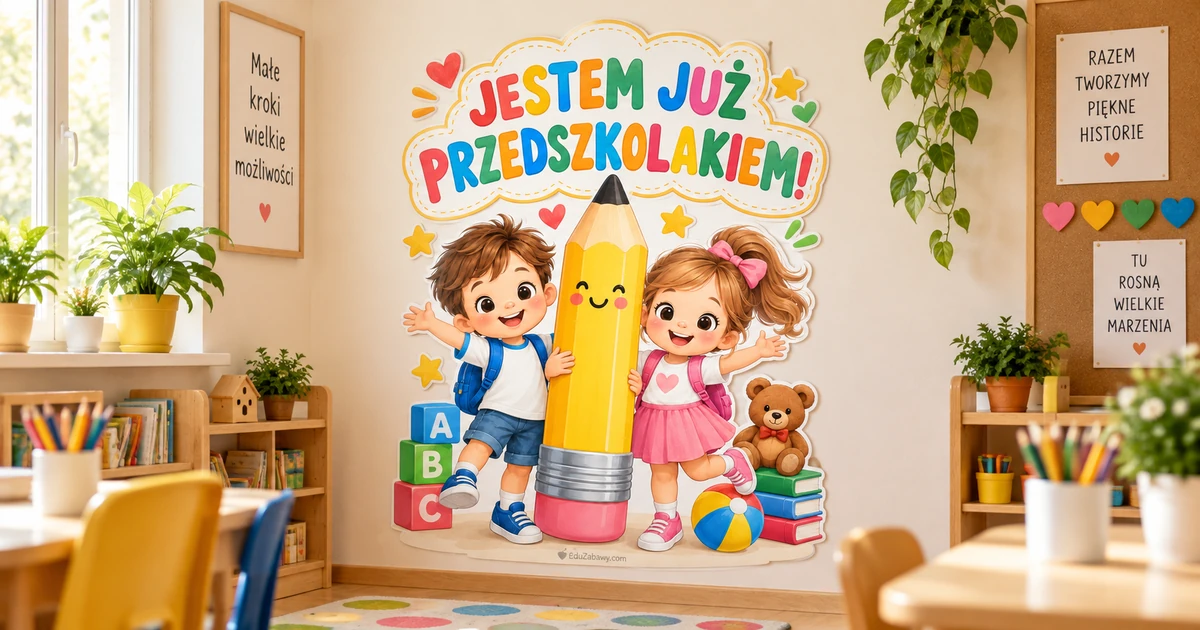 Dekoracja A4 i XXL: Jestem już przedszkolakiem