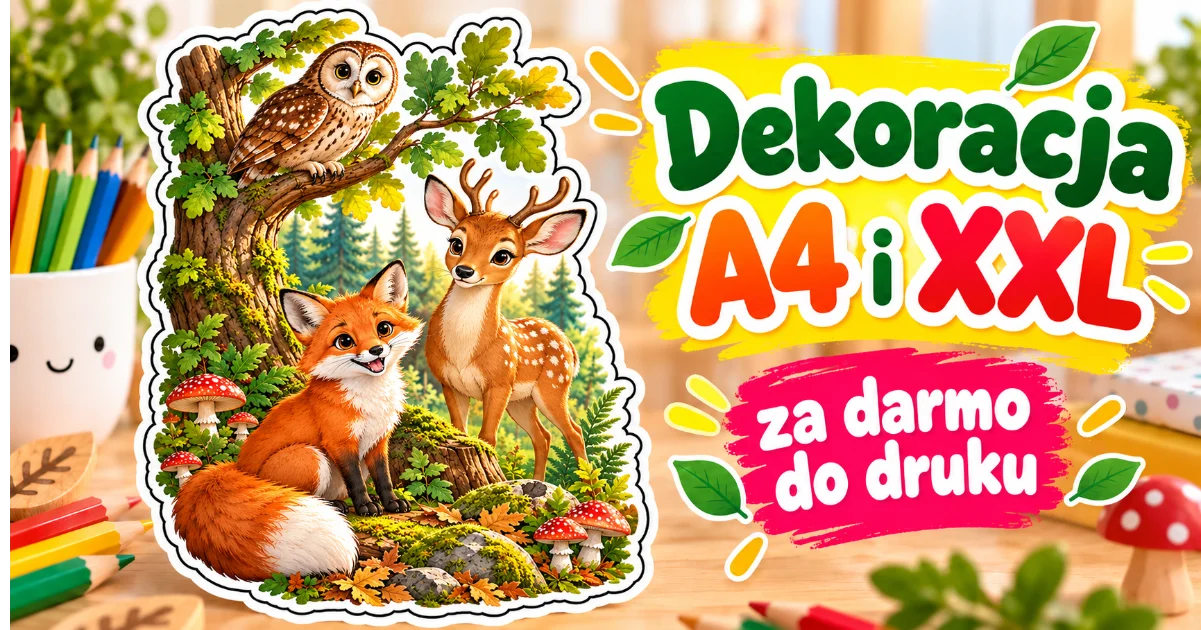 Dekoracje A4 i XXL: Leśni mieszkańcy