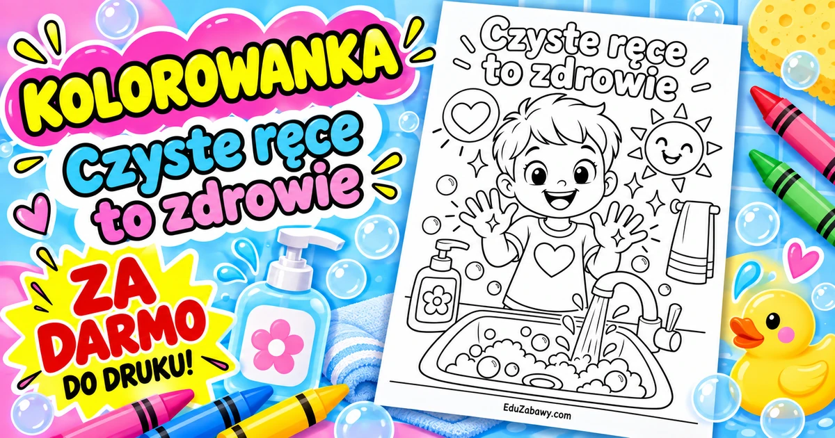 Kolorowanka: Czyste ręce to zdrowie