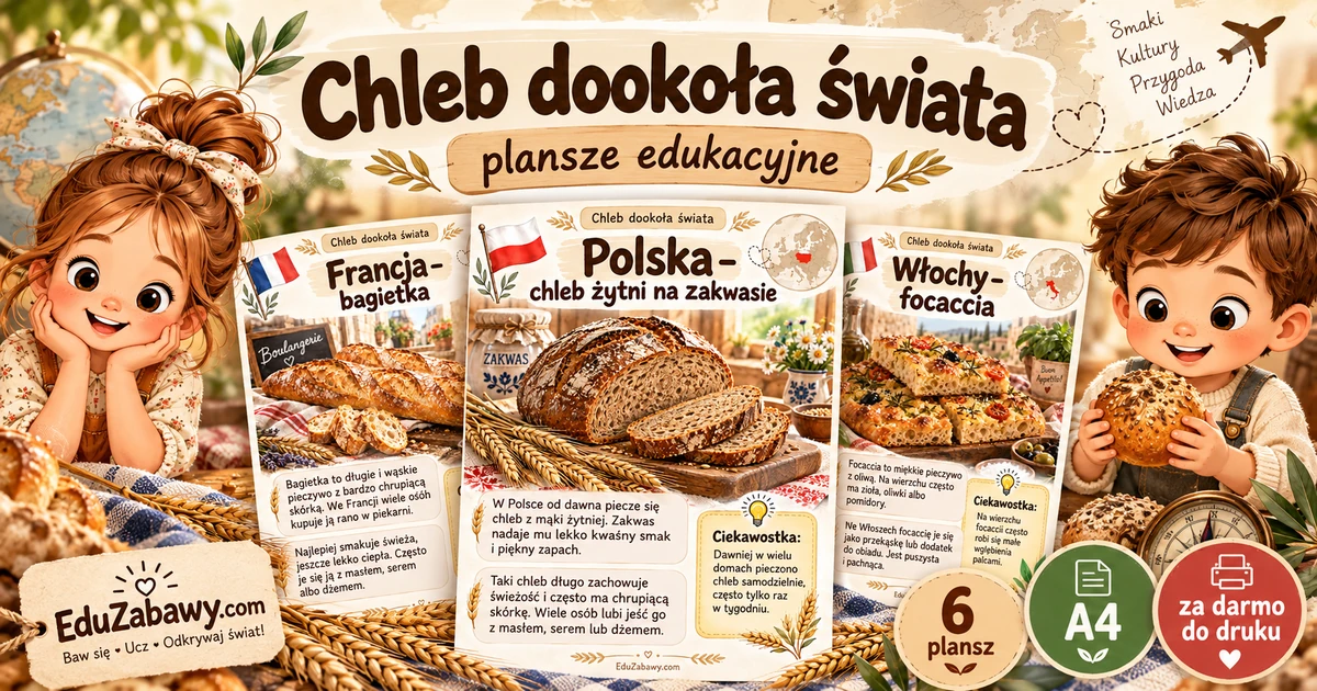 Plansze dydaktyczne: Chleb dookoła świata