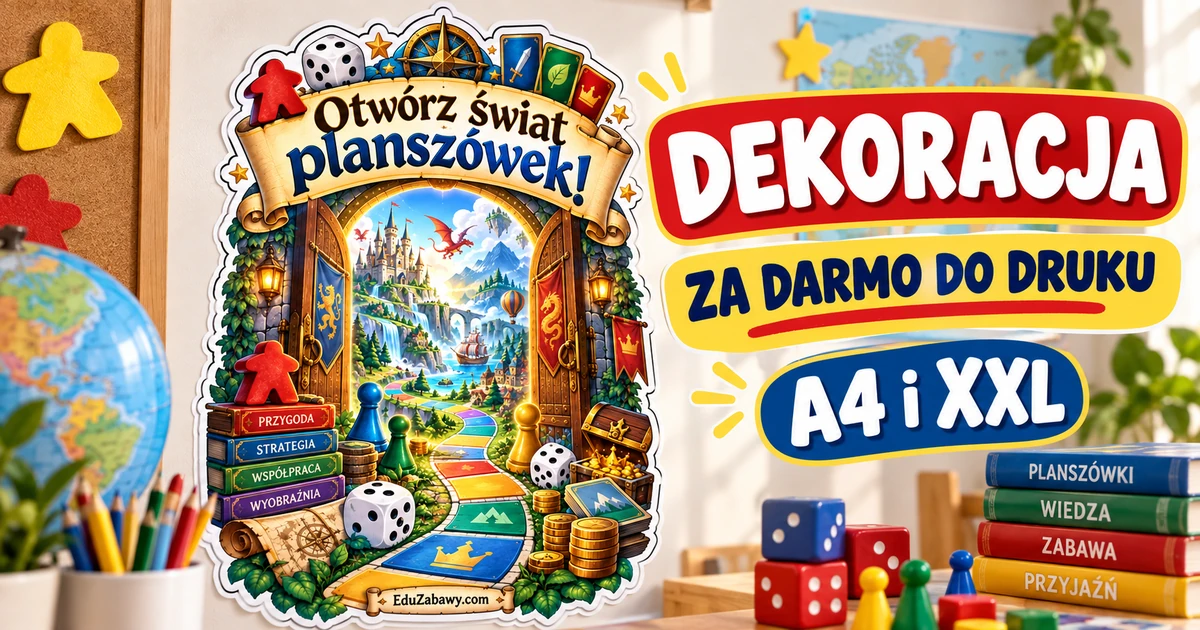 Dekoracja „Otwórz świat planszówek!”