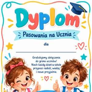 Dyplomy na pasowanie na ucznia do druku Dyplomy na pasowanie na ucznia do druku