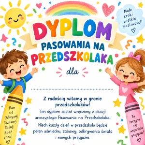 Dyplomy na pasowanie na przedszkolaka