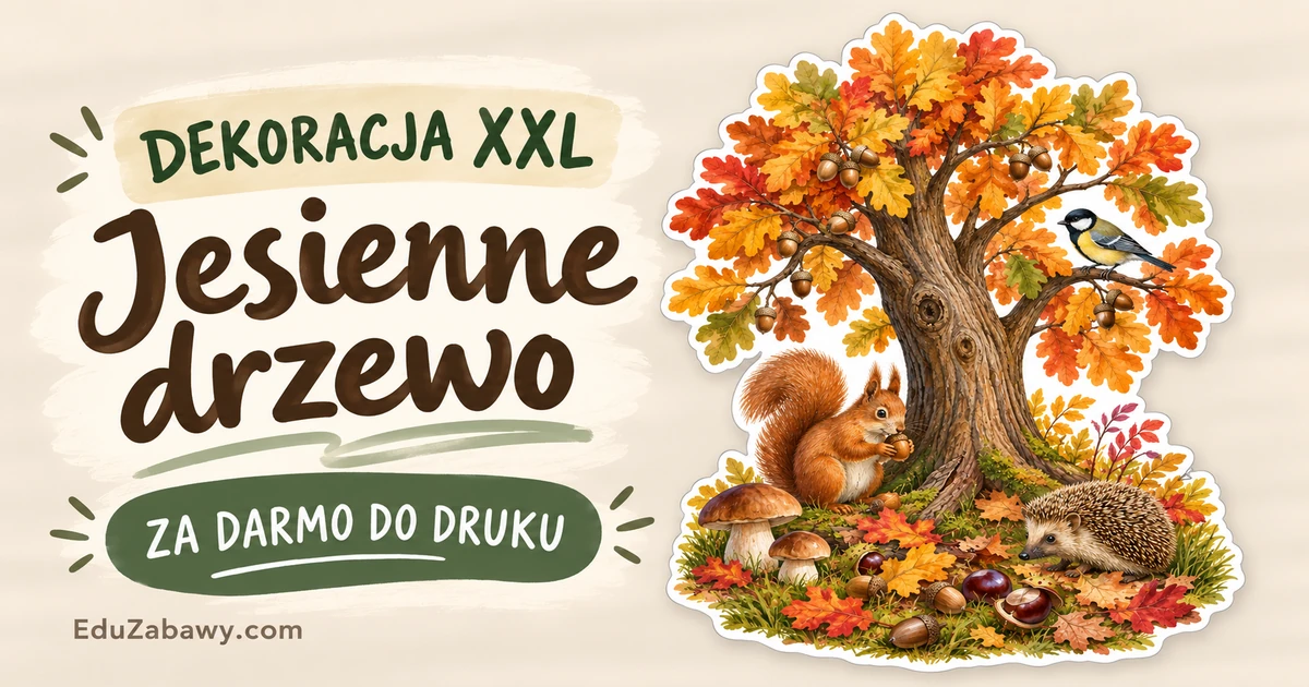Dekoracja A4 i XXL: Jesienne drzewo