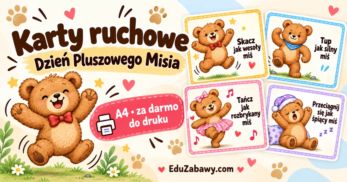Karty ruchowe na Dzień Pluszowego Misia
