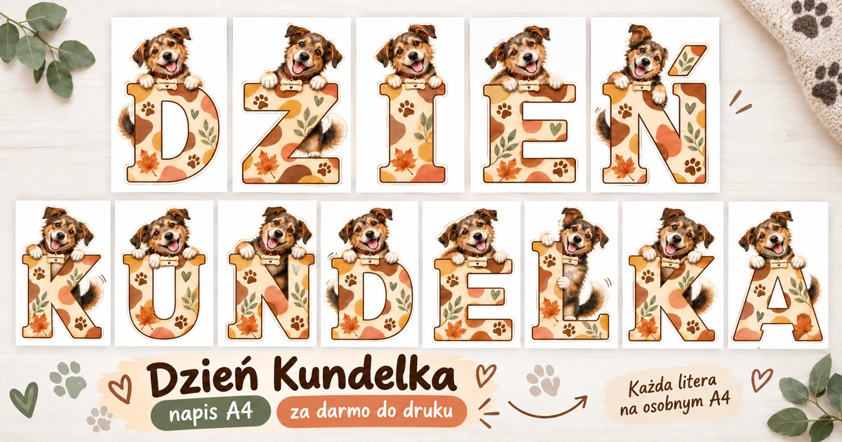 Napis do druku: Dzień Kundelka – ciemny