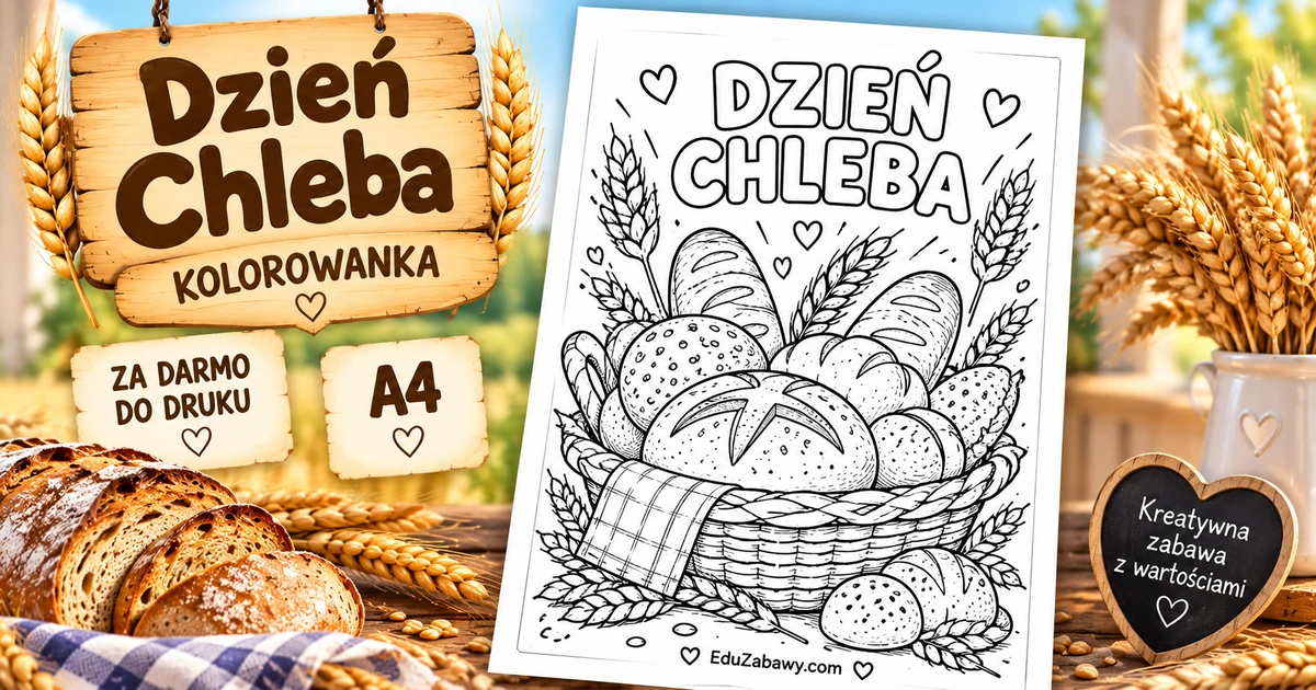 Kolorowanka: Kosz pełen chleba