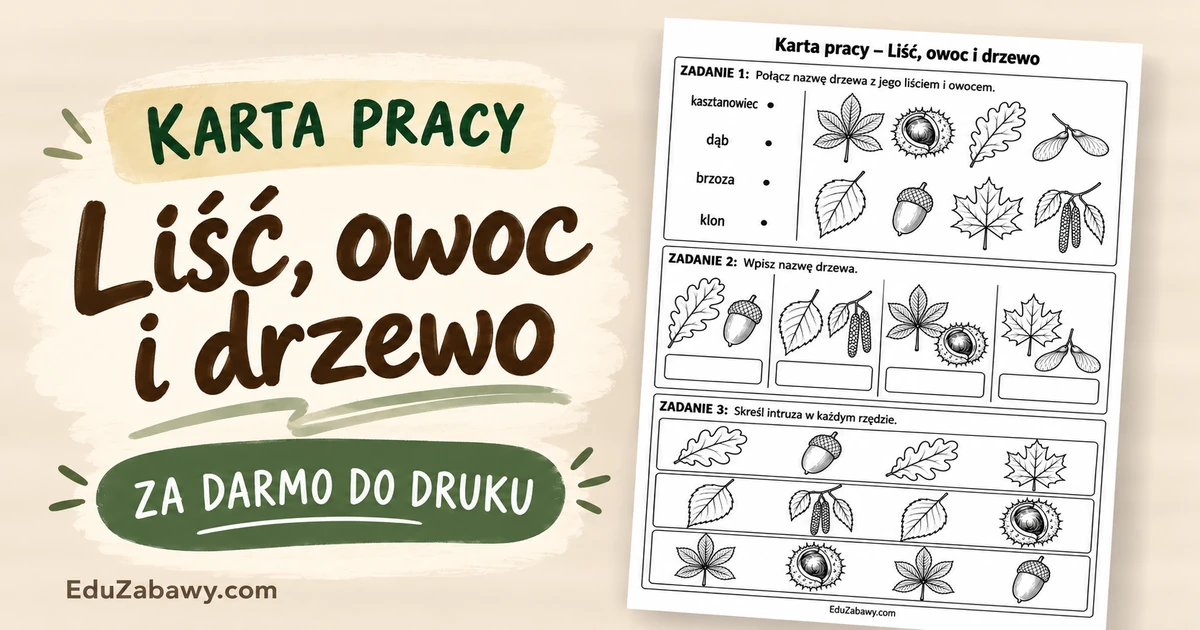 Karta pracy: Liść, owoc i drzewo