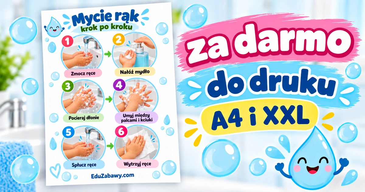 Plansze dydaktyczne: Mycie rąk krok po kroku