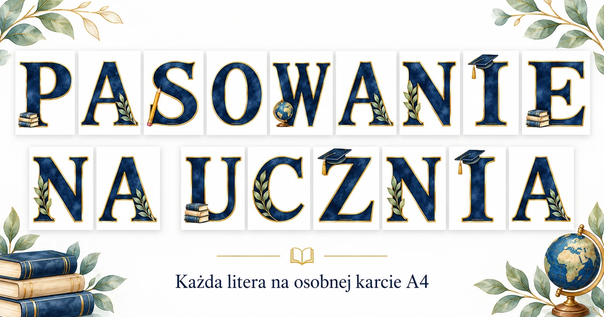 Napis do druku: Pasowanie na Ucznia: Wzorek