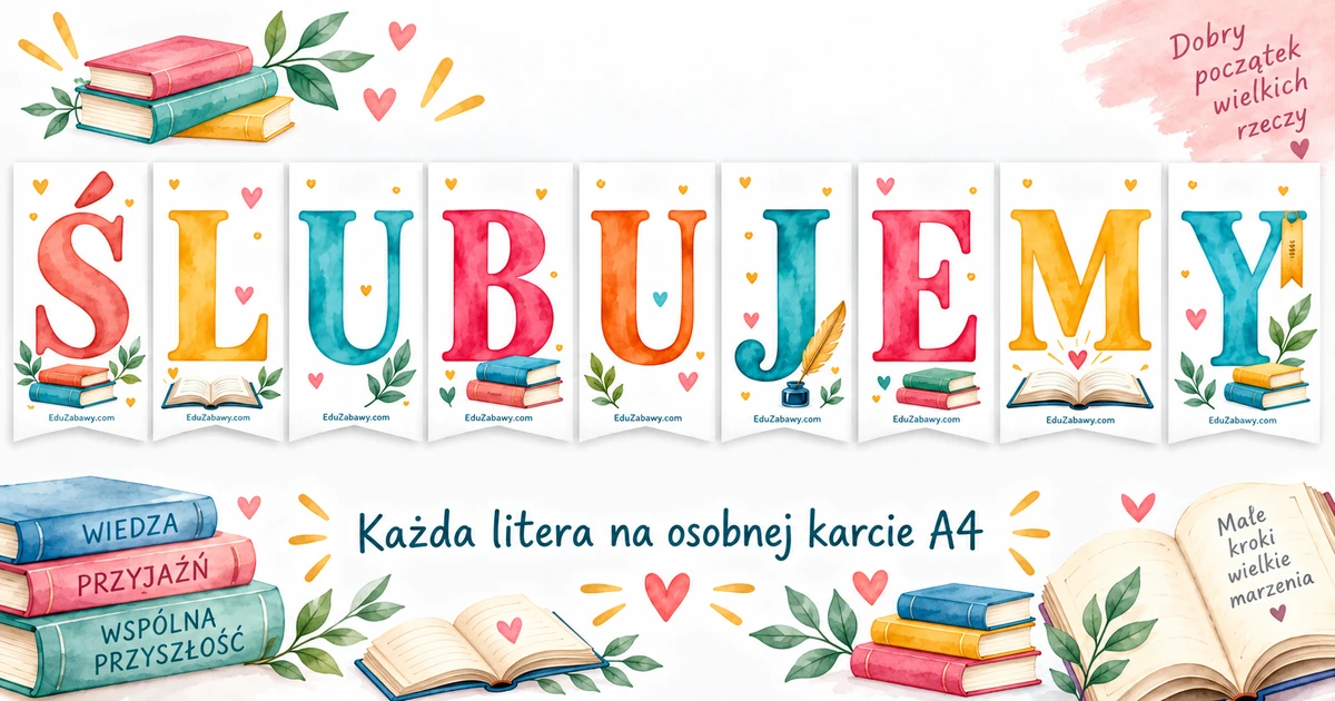 Napis do druku: Ślubujemy: w książki