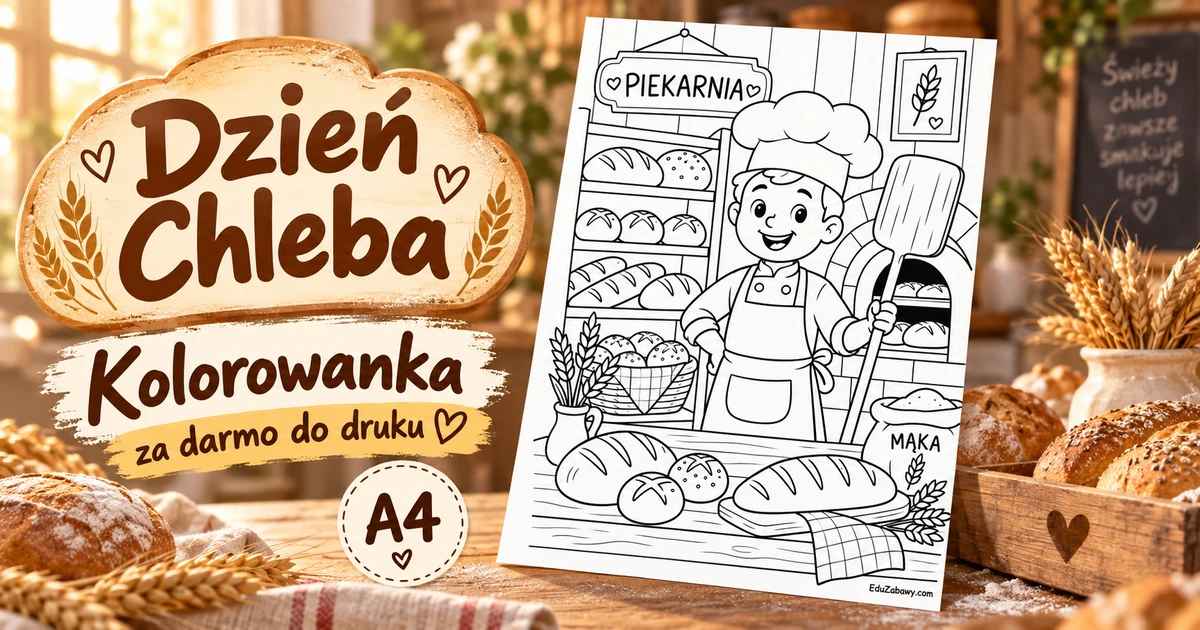 Kolorowanka: Piekarz w piekarni