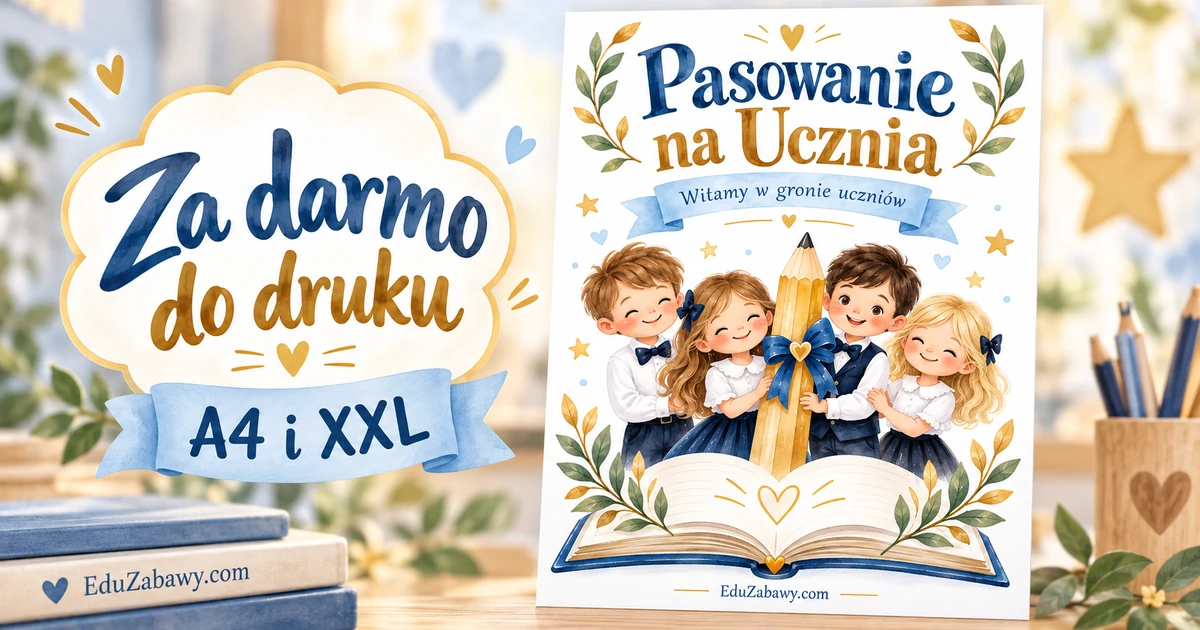 Plakat z dziećmi i kredką