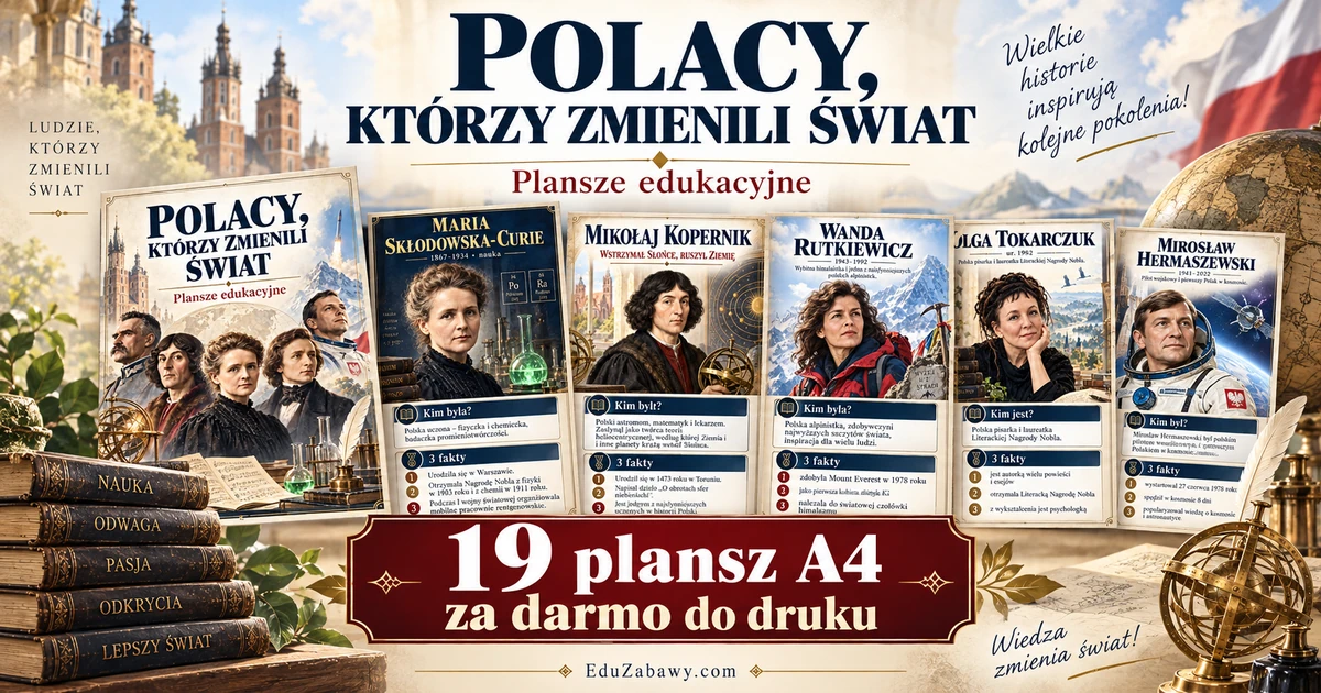Plansze dydaktyczne: Polacy, którzy zmienili świat
