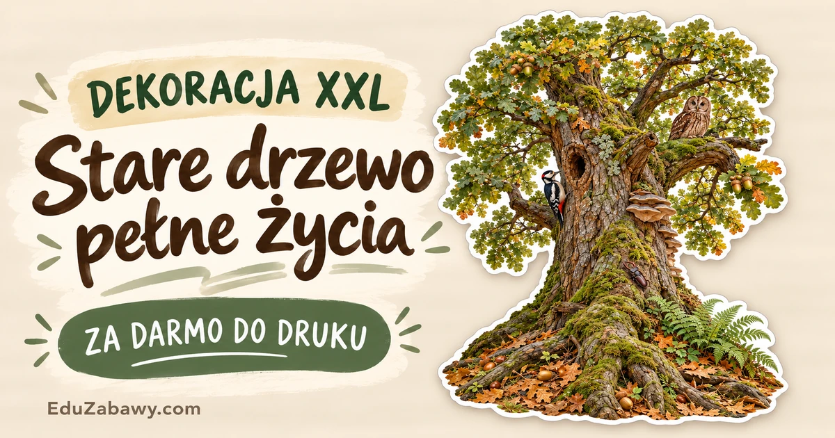 Dekoracja A4 i XXL: Stare drzewo pełne życia
