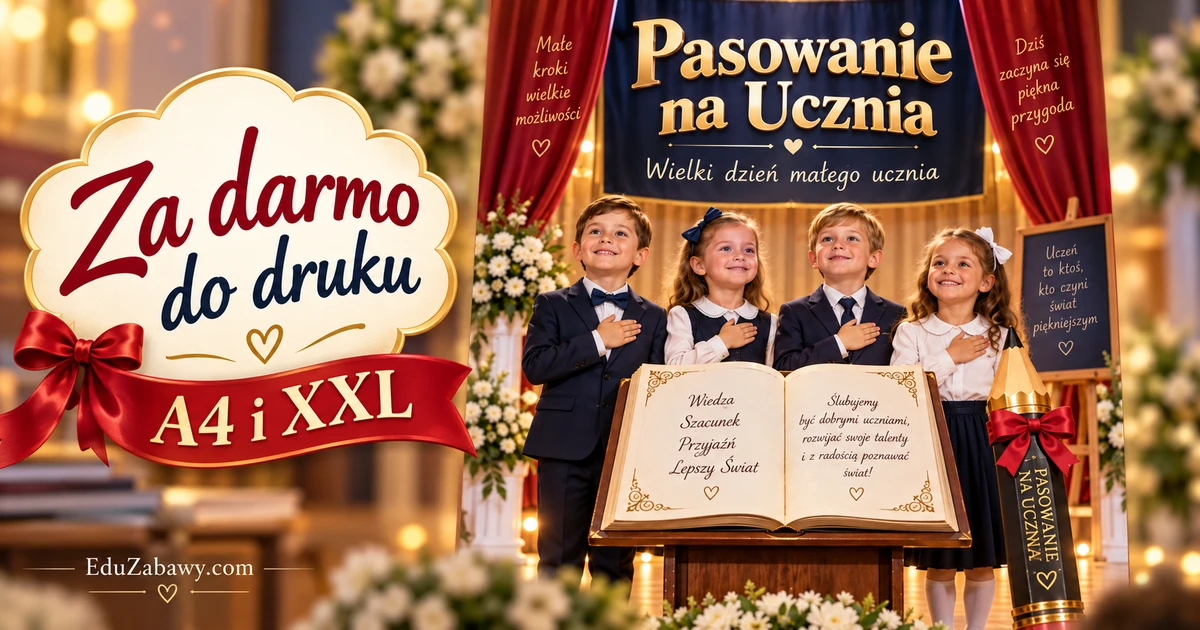 Uroczysty plakat ze ślubowaniem